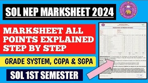 Sol 1st Semester Result Marksheet Explain 2024 II How to check Pass or Fail & Grading System 2024