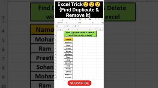 ExcelTrick#Remove Duplicates in Excel#Excel#exceltips#shorts#viral#exceltutorial#exceltipsinhindi
