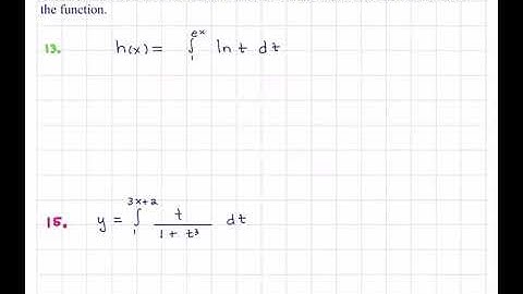 The Fundamental Theorem of Calculus Part 1.  Stewart Calculus ET 8th Ed. 5.3 #13, 15
