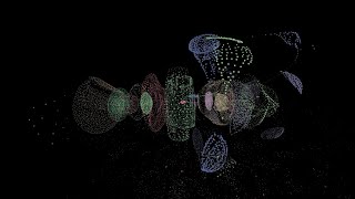 Particle life in 3D, 4D