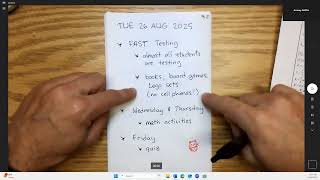 2025 0826 - Algebra 2 Day 12 - FAST Testing