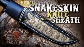 Making a Snakeskin Knife Sheath with Vinegaroon Vinegar Black Leather Cowboy Cosplay Leatherworking