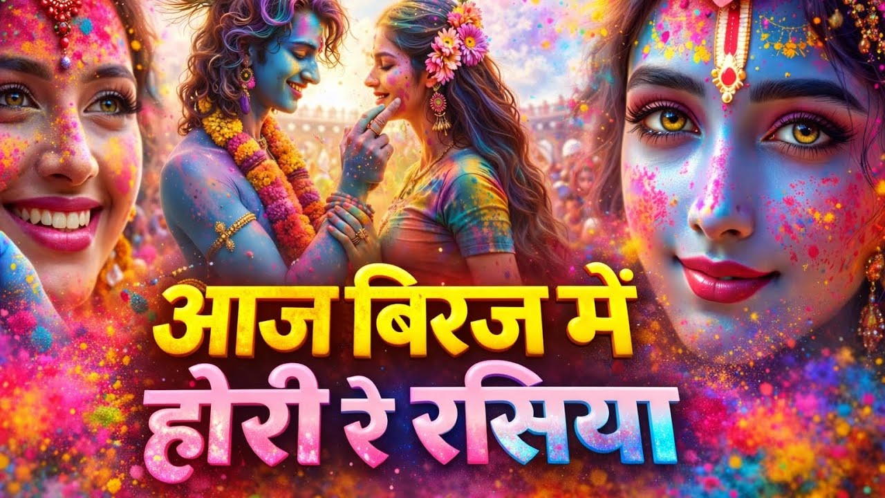 आज बिरज में होली रे रसिया | Radha Krishna Holi Song 2026 | New Braj Holi Bhajan | 4K Video