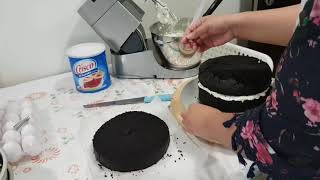 Simple chocolate cake rosette decorated ...