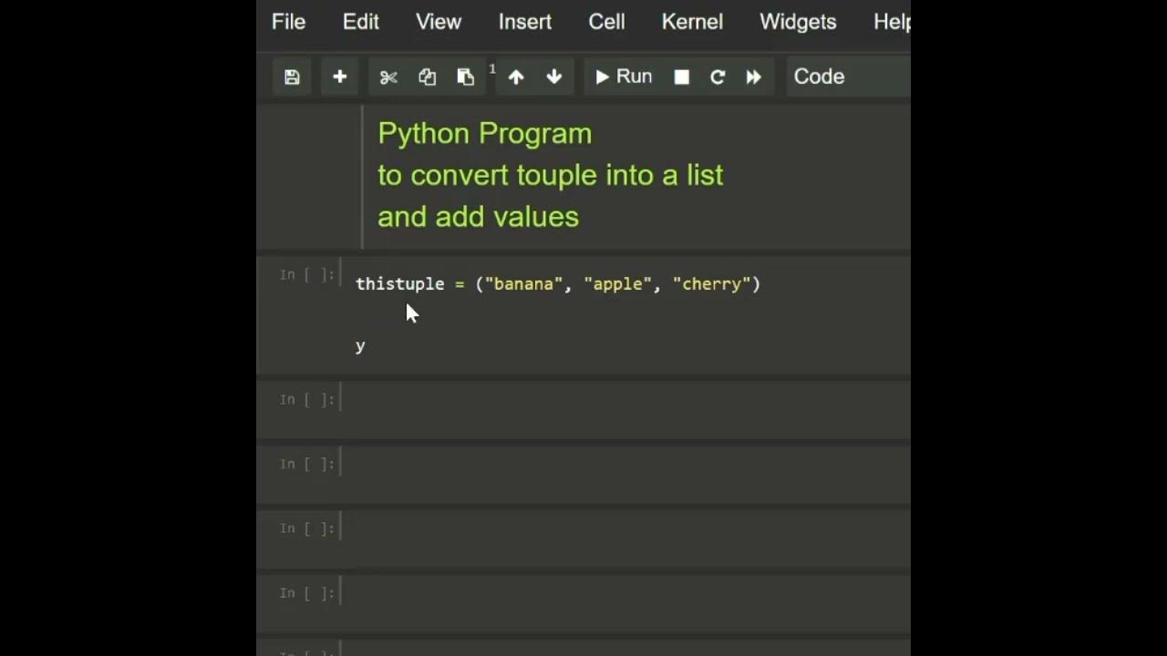 #python program to convert tuple into a list and values || #coding ...