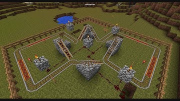Minecraft - Small 4-way Minecart Intersection