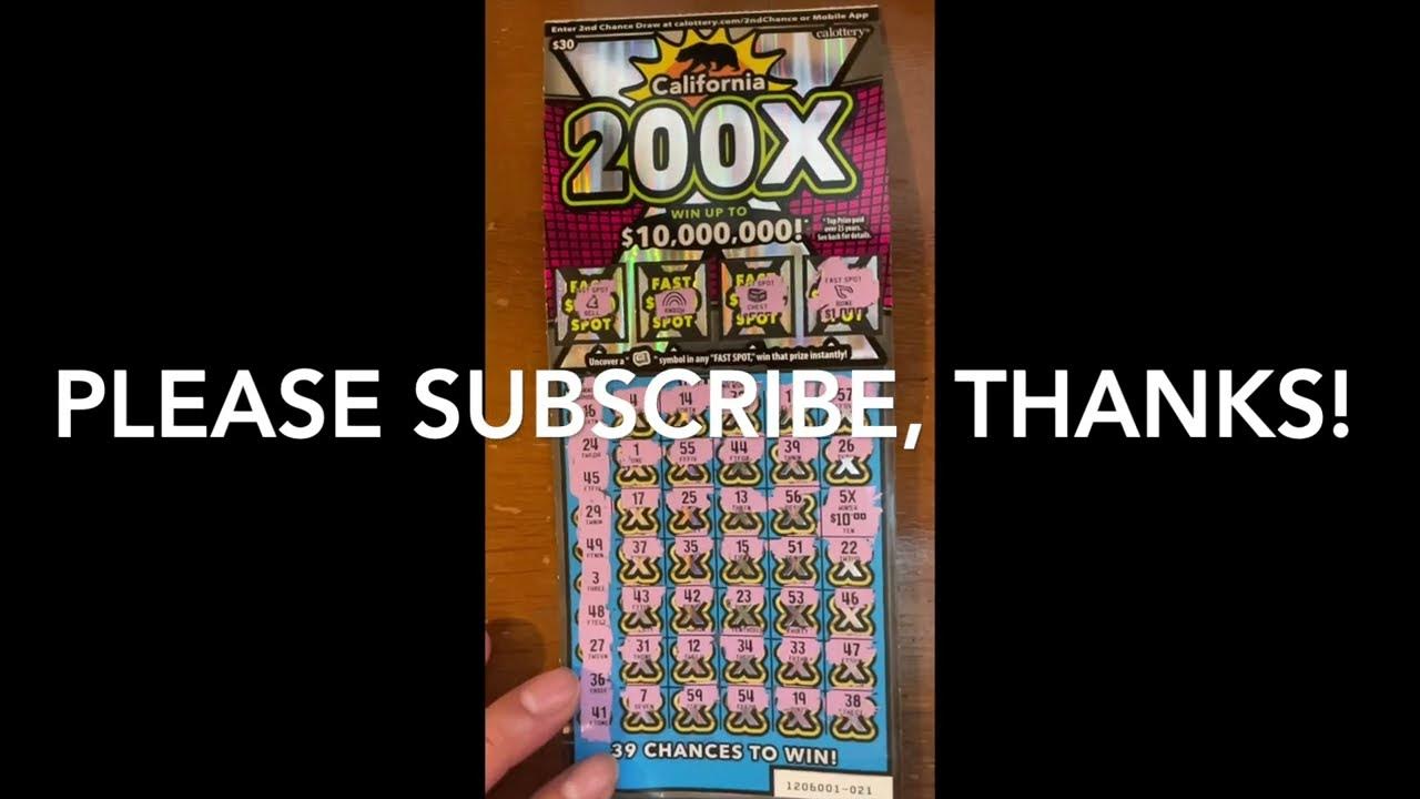California Lottery Scratchers, 200X 10,000,000! YouTube