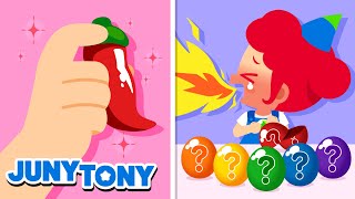 What Flavor Would It Be? | Chili Candy, Bead Ice Cream | Rainbow Desserts | Kids Songs | JunyTony