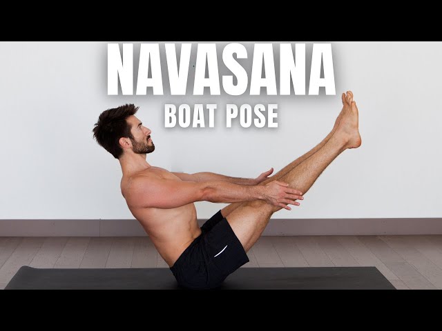 Boat pose yoga workout healthy lifestyle Vector Image