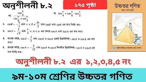 অনুশীলনী ৮.২ এর ১,২,৩,৪,৫নং ৯ম-১০ম শ্রেণির উচ্চতর  গণিত। Class 9-10 Higher Math Exercise 8.2 no.1-5