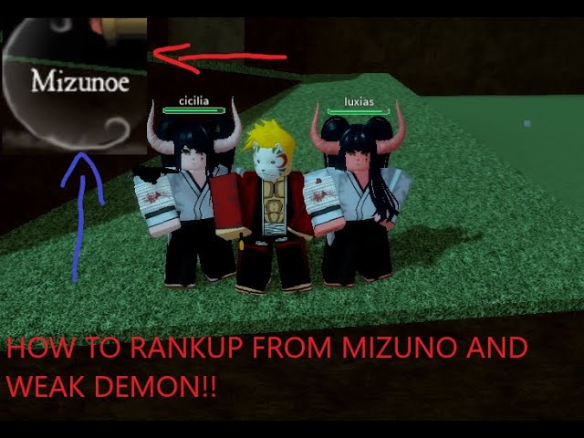 How To Rank Up From Mizunoto Weak Demon In Demon Slayer Rpg 2 Youtube