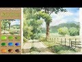 Without Sketch Landscape Watercolor - Road to the forest (Arches rough) NAMIL ART