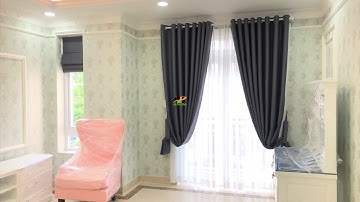 Công Trình Rèm Cửa Vải Gấm Solid Hai Lớp Tại Biệt Thự Cityland Garden, Quận Gò Vấp