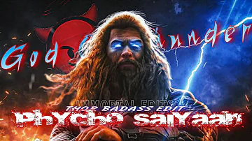 Psycho Saiyaan Ft Thor Edit 😈 || Thor Badass Edit || Thor Attitude Status || Thor God Of Thunder