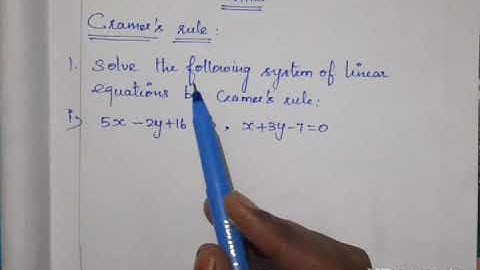 12thmaths |Applications of matrices and determinants|| exercises 1.4 sum1(i)( Cramer