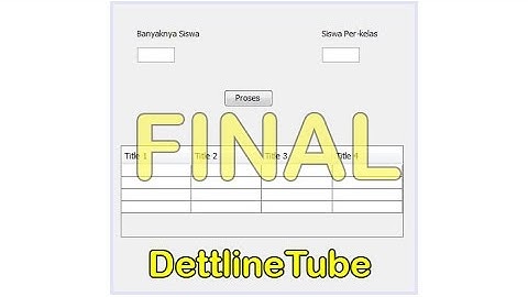 Membuat Pembagian Kelas Dengan Memperhitungkan Sisa Data Menggunakan Tabel Java Netbeans (FINAL)