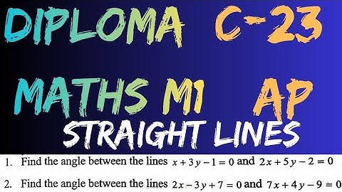 Straight lines for Diploma@maths naresh eclass