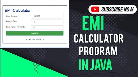EMI calculator program in Java