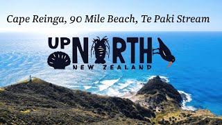 Cape Reinga, 90 Mile Beach & Te Paki Stream, New Zealand. Drone footage of the stunning views.