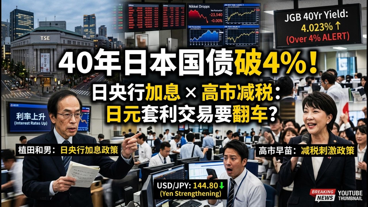 【Boss说日本】40年日本国债破4%！日央行加息×高市减税：日元套利交易要翻车？