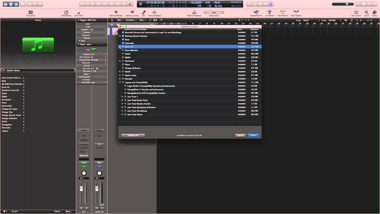 logic pro x additional content download links