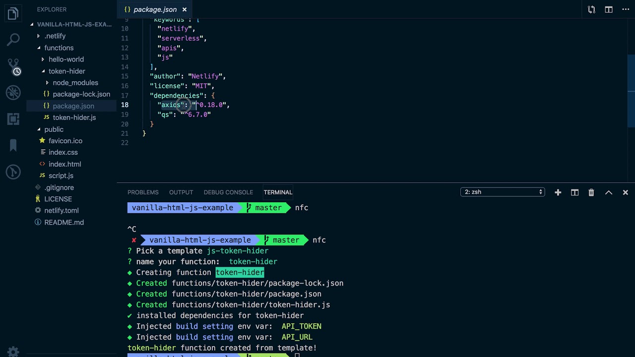 Token function