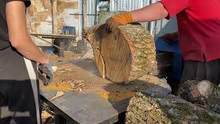 Big wood 🪵 carving. Рубаємо дубові дрова. Relax video YouTube