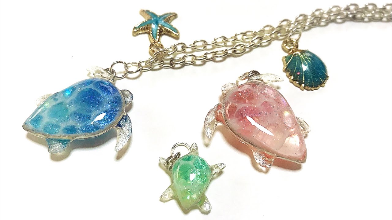 UVレジン 100均】ウミガメチャーム作ってみました🐢 UV resin Sea