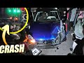 Speeding Car CRASHES into Traffic Light at Car Meet!