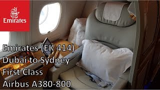 Emirates First Class – Dubai to Sydney (EK 414) – Airbus A380-800