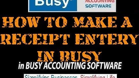 HOW TO MAKE A RECEIPT ENTRY IN BUSY || HOW TO TREAT A PARTY CHEQUE IN BUSY ||