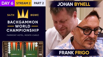 54th Backgammon World Championship - Day 6 - Stream 2 - Part 2 -World Championship Rnd of 8