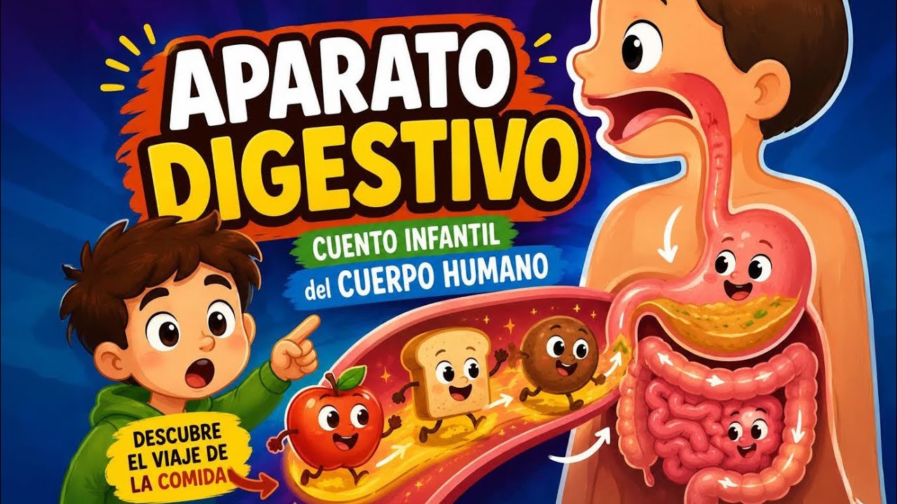 🇪🇸 Cuento infantil del cuerpo humano: El aparato digestivo - YouTube