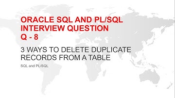 ORACLE SQL AND PL/SQL INTERVIEW QUESTION : HOW TO DELETE DUPLICATE RECORDS FROM  A TABLE ? |3 ways