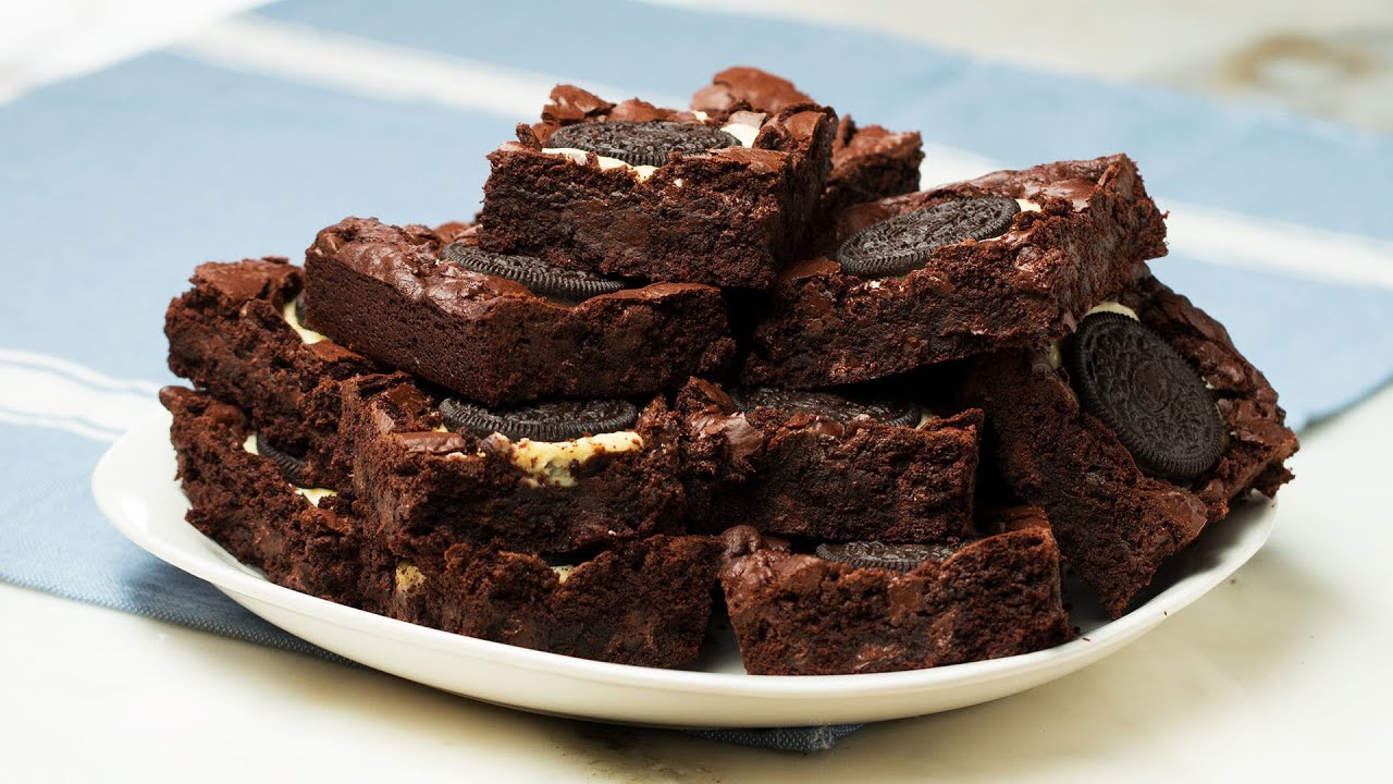 Chocolate Cookie Cheesecake-Stuffed Brownies