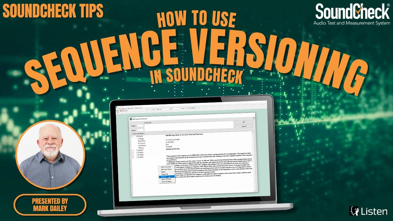 How to Use Sequence Versioning in SoundCheck
