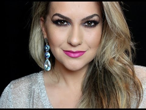 MAQUIAGEM AZUL E BATOM FLAT OUT FABOLOUS POR ALICE SALAZAR