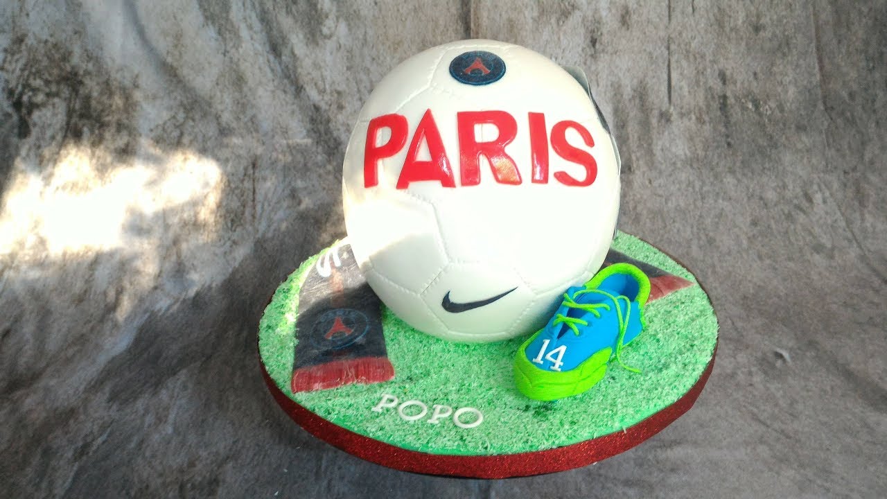 Gâteau d'anniversaire PSG, gâteau PSG en pâte à sucre, gâteau