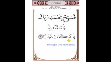 سورة النصر مع ترديد كل آية ٣ مرات ، Surat Al-Nasr, repeating each verse 3 times