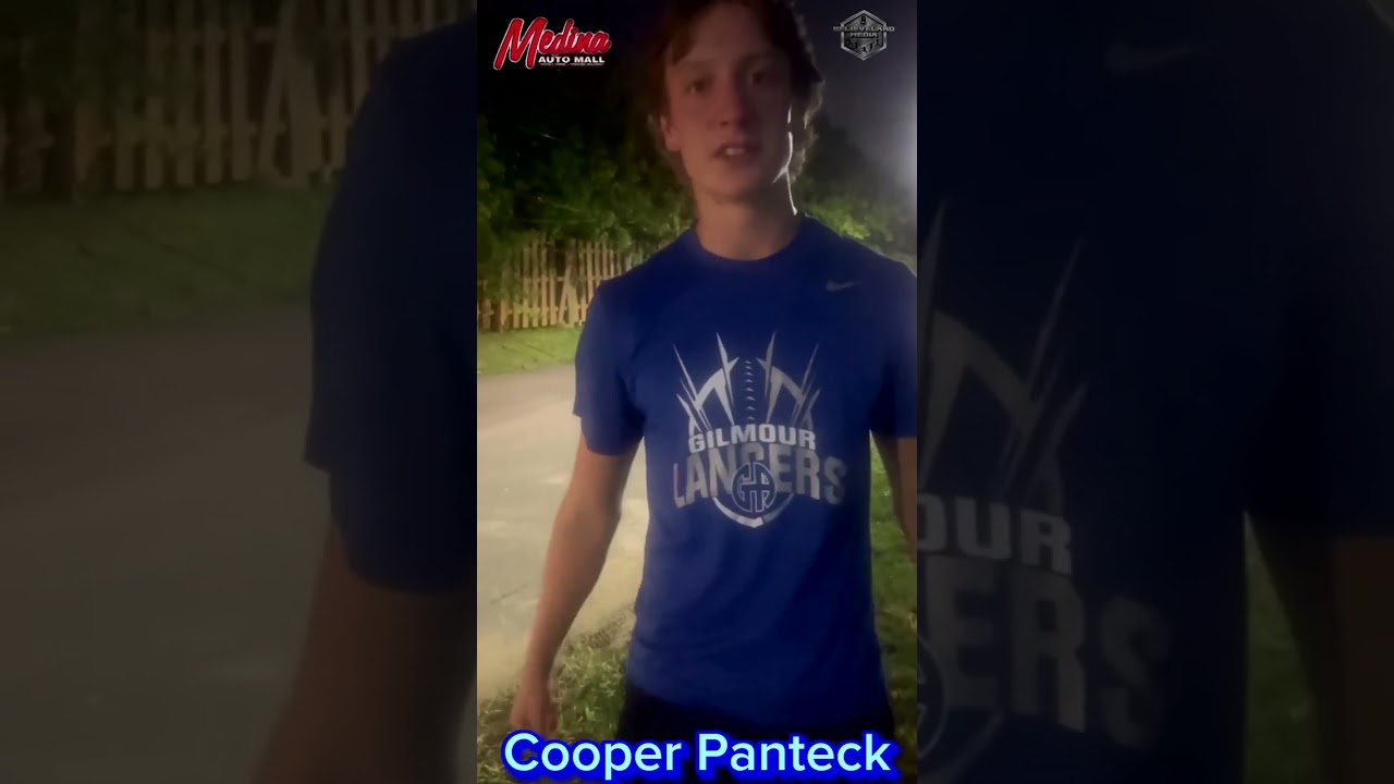 Gilmour Academy Lancers Sean Dillard, Cooper Panteck & Coach Tom Kaufman after their 48-0 win