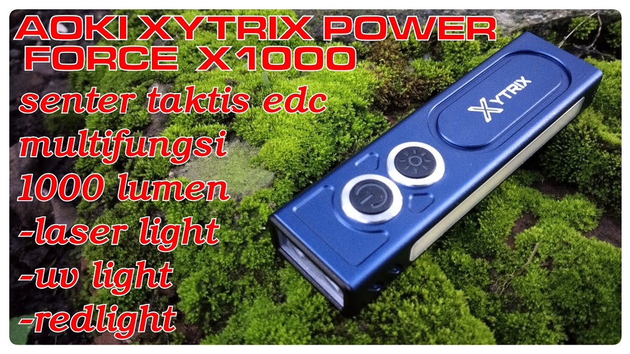Senter Taktis Multifungsi AOKI XYTRIX LASER FORCE X1000 , 1000 Lumen + laser + sinar uv