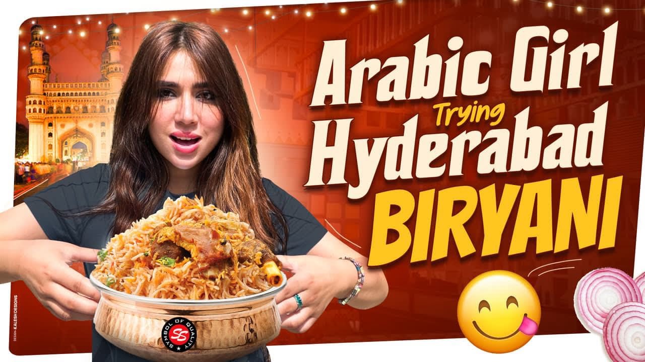 ARABIC GIRL TRYING HYDERABAD BIRYANI ~ INDIA 🇮🇳