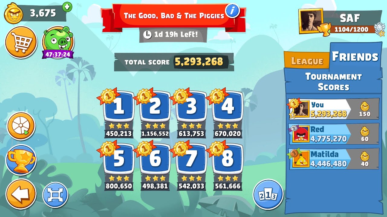 Angry Birds Friends. Good, Bad & The Piggies (11.09.2021). All 3 stars. Passage from Sergey Fetisov