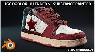 Roblox UGC Shoes en Blender 👟 | Low Poly + PBR con Substance Painter (Menos de 4K Tris)