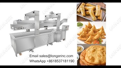 Samosa Spring Roll Frying Machine|Continuous Fryer For Meat Seafood etc WhatsApp +8618537181190