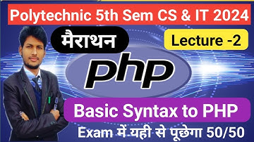 🔴LIVE ,Basic Syntax to PHP | Polytechnic 5th sem Cs & It  | Exam 2024  By Ravindra Kumar #bteup
