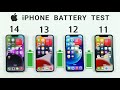 iPhone 14 vs 13 vs 12 vs 11 Battery Test | iOS 16.0.2 Battery Test