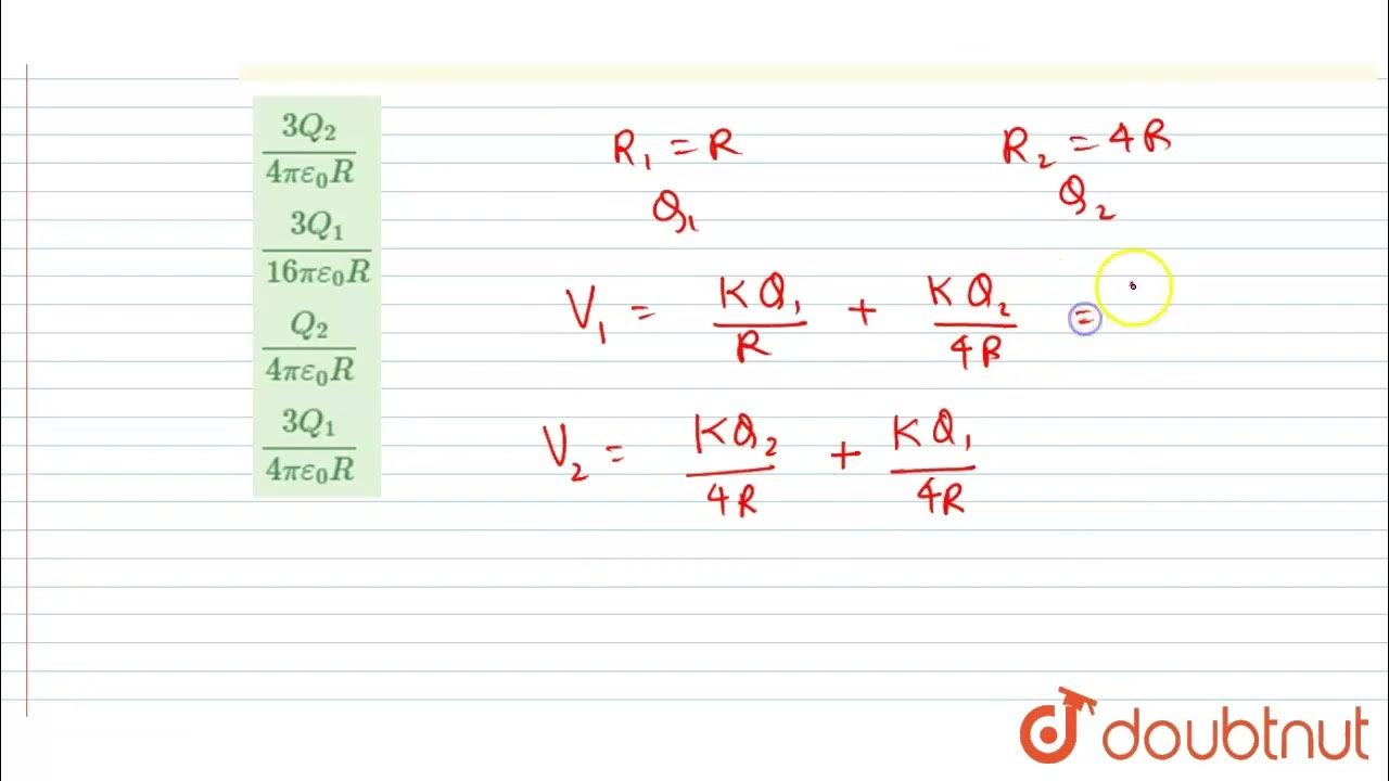 Concentric metallic hollow spheres of radii R and 4R hold charges Q_1