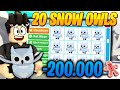 Ich kaufe 20 SNOW OWLS für 200.000 LEBKUCHEN in Adopt Me | Roblox/Deutsch