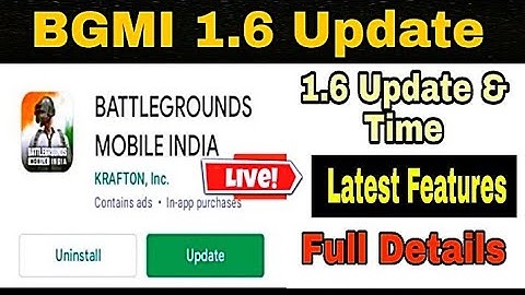 🇮🇳Bgmi 1.6 Update || Battleground Mobile India 1.6 Update Date & Time